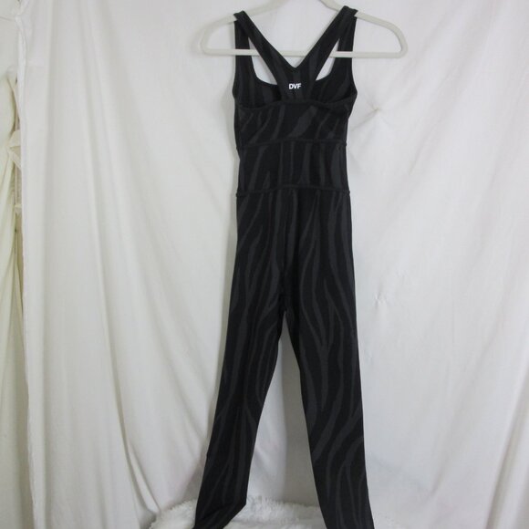 Diane Von Furstenberg Racerback Jumpsuit Unitard One Piece Black Size XXS NWT - Picture 5 of 10